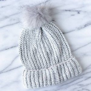 JULES KAE Pom Beanie in Gray